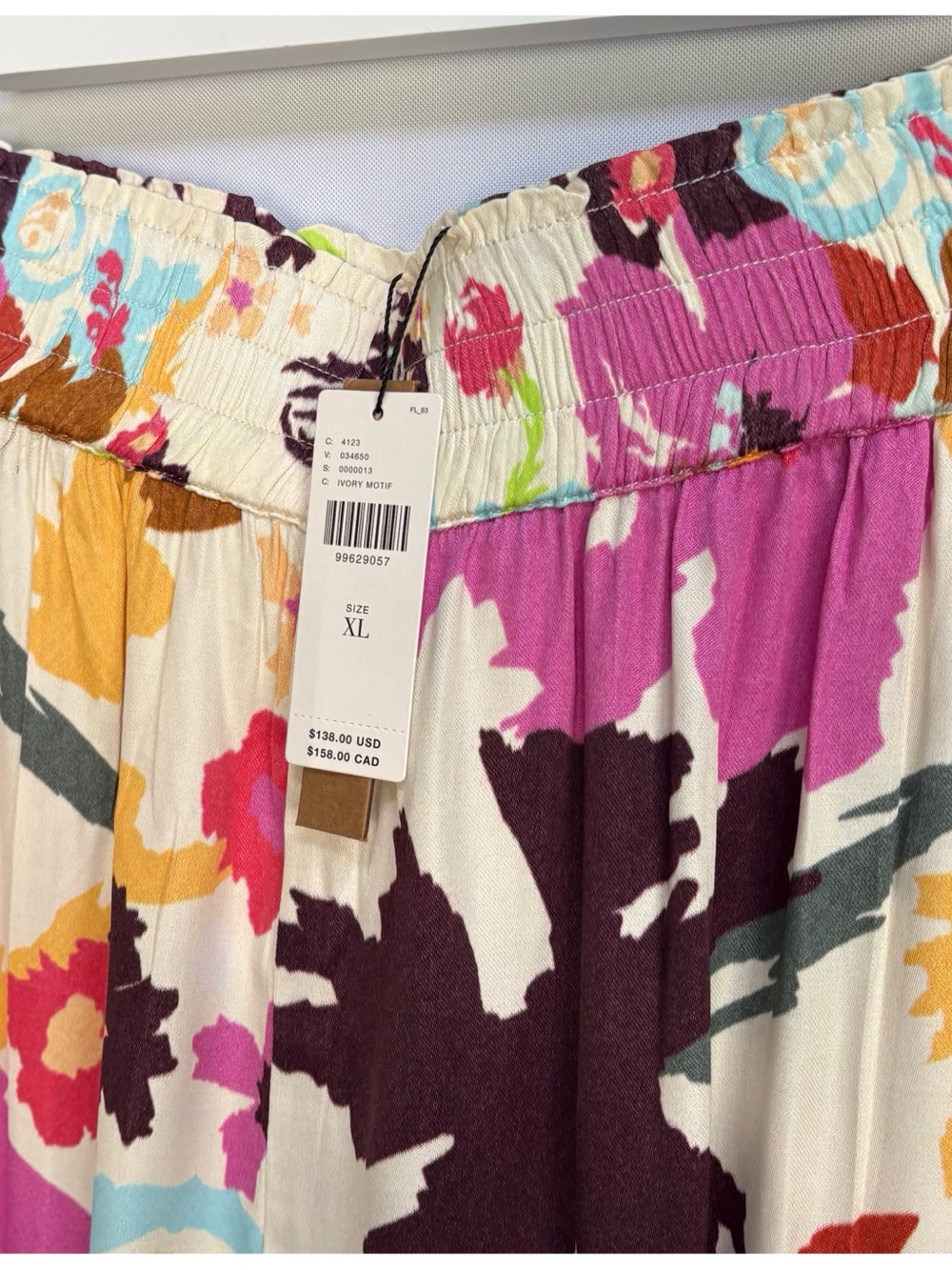 NWT Anthro Conditions Apply Imara Satin Vibrant Floral Print Wide-Leg Pants , XL - Picture 9 of 11